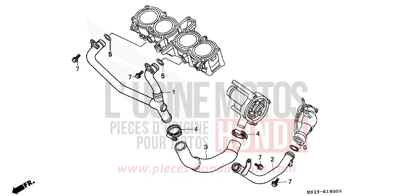 WASSERROHR von CB1300 Super Bold'or ABS PEARL CRYSTAL WHITE (NH193K) von 1990